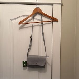 Roots pale Blue Faux Leather Crossbody Bag